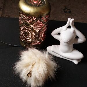 Zen Frog Ceramic Light Essential Oil Diffuser + Pom Pom Keychain